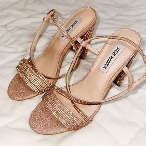 Steve Madden Crystal RoseGold Strap Heels